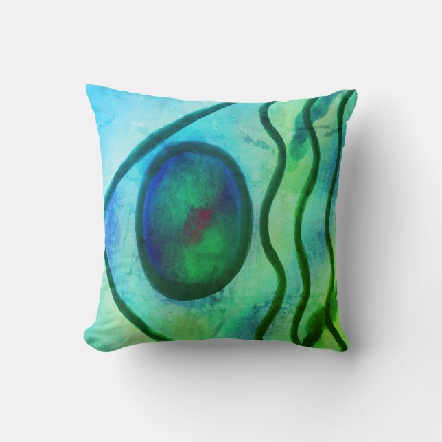 Funky Abstract Art Throw Pillow (Front)