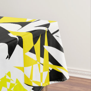 Funky Abstract Black Yellow Pattern Tablecloth