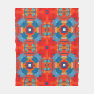 Funky Abstract Bright Colored Fleece Blanket