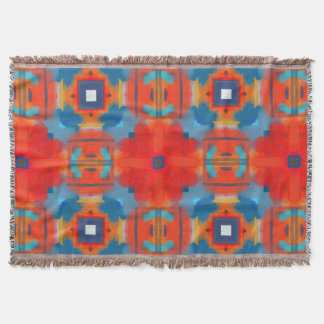 Funky Abstract Bright Colored Throw Blanket
