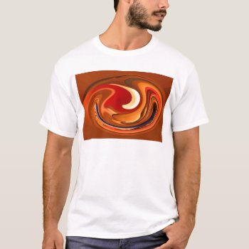 Funky Abstract Burnt Orange And Red Design T-shirt by PrettyPatternsGifts at Zazzle