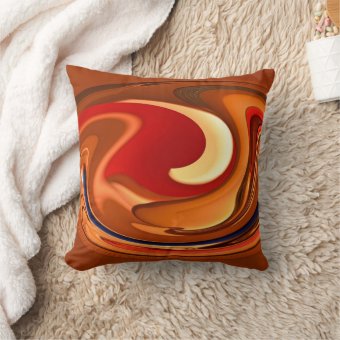 Funky Abstract Burnt Orange Red Throw Pillow Zazzle