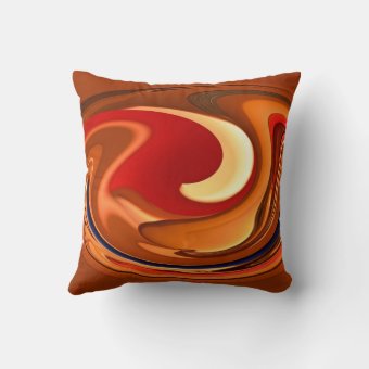 Funky Abstract Burnt Orange Red Throw Pillow Zazzle
