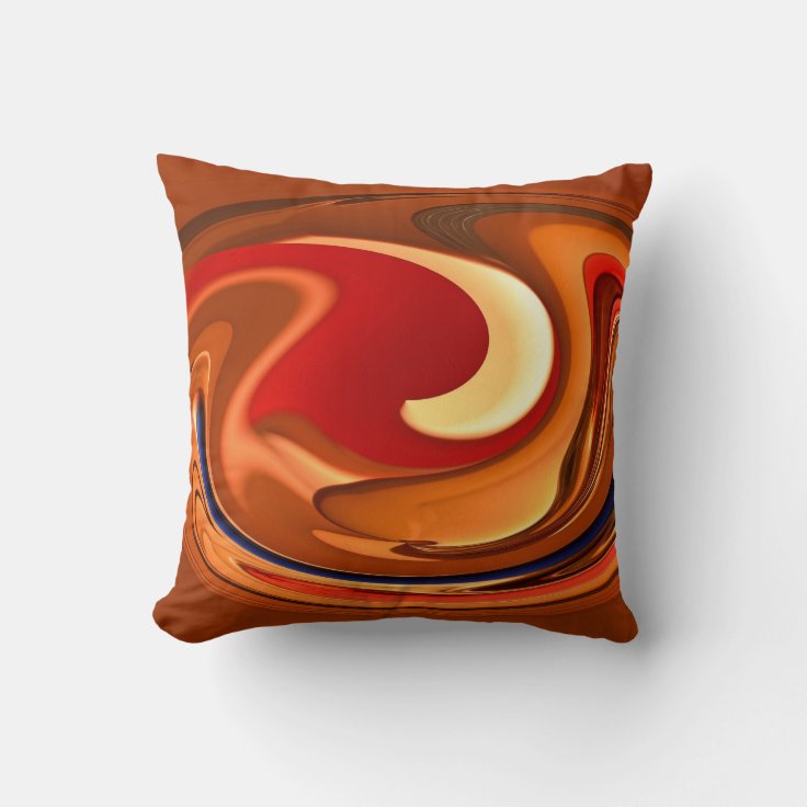 Funky Abstract Burnt Orange Red Throw Pillow Zazzle