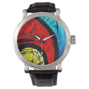 Funky Abstract Circles Art Watch