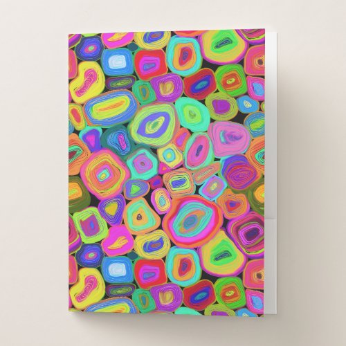 Funky Abstract Circles Colorful and Fun Pocket Folder