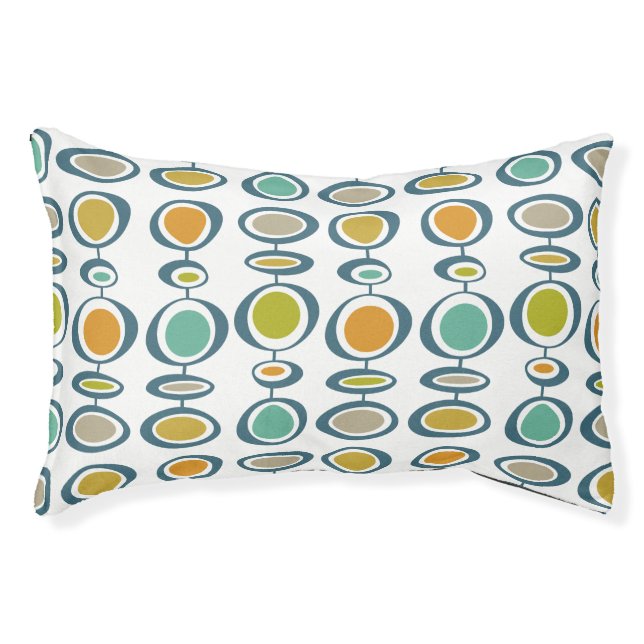 Funky Abstract Circles Mid Century Modern Pet Bed (Front)
