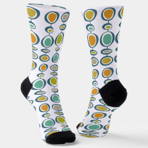 Funky Abstract Circles Mid-Century Retro Socks
