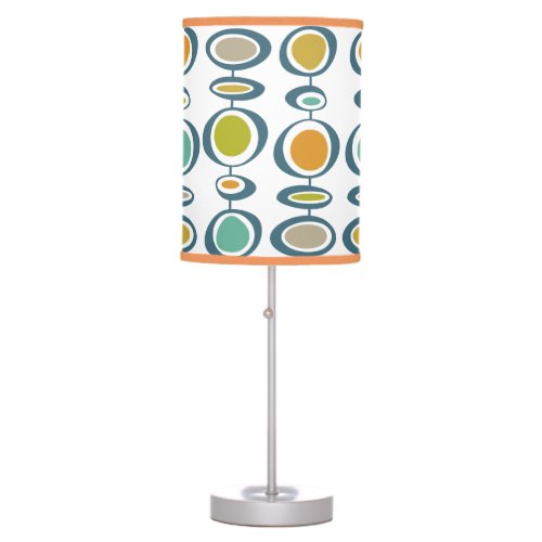 Funky Abstract Circles Pattern Mid Century Modern Table Lamp