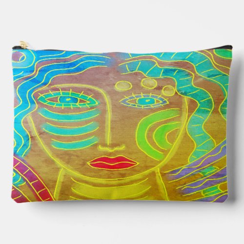 Funky Abstract Digital Painting Accessory Pouch