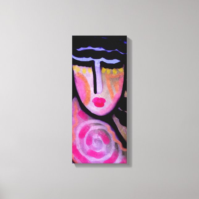 Funky Abstract Digital Portrait of a Woman Canvas Print (Front)