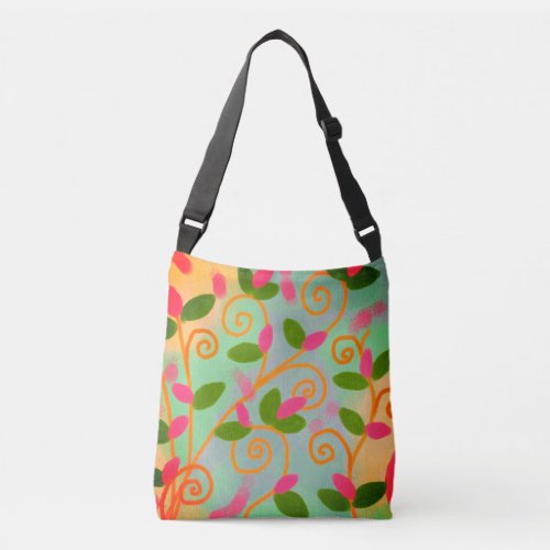 Funky Abstract Floral Crossbody Bag