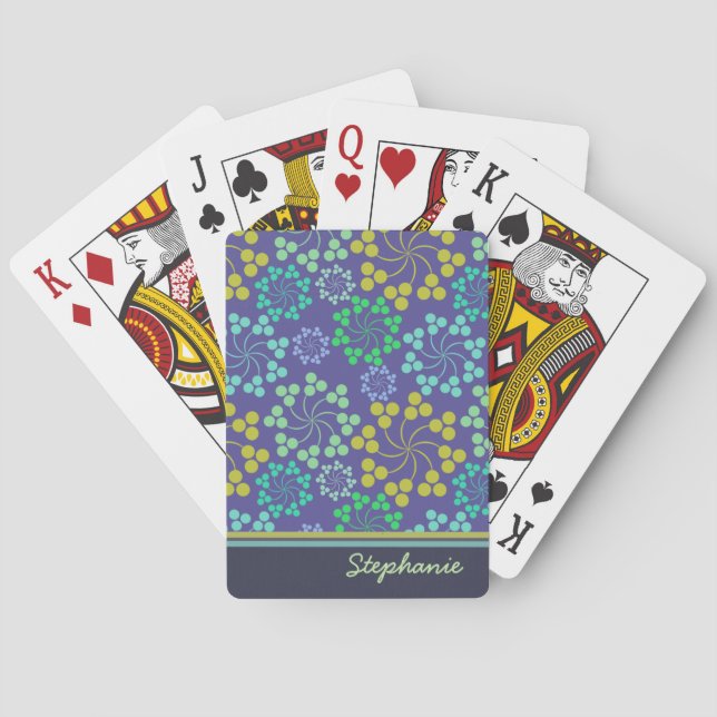 Funky Abstract Floral Poker Cards (Back)
