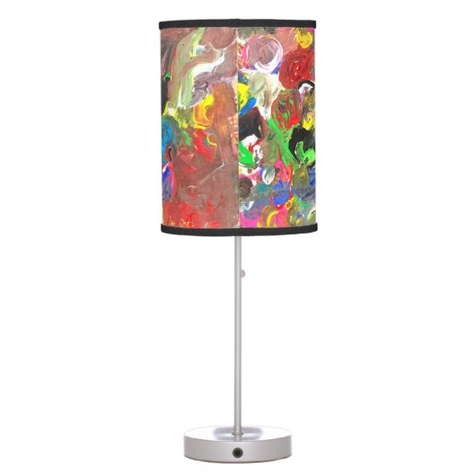 Funky Abstract Joyful Colorful Table Lamp (Back)