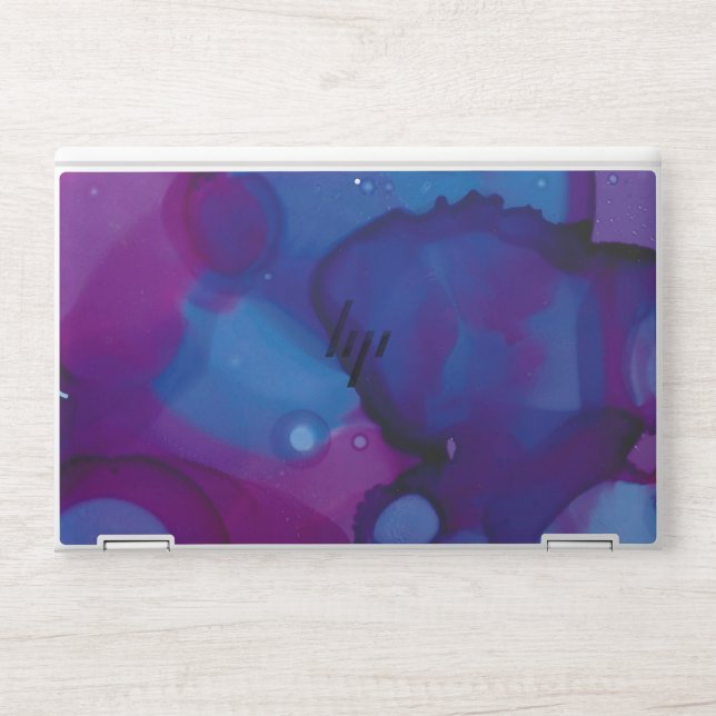 Funky abstract marbled alcohol ink   HP laptop skin (Front)