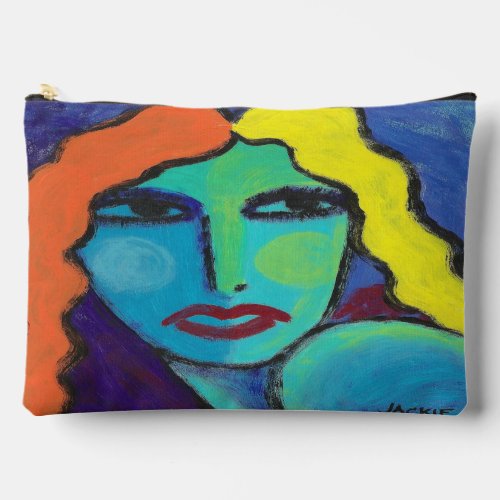 Funky Abstract Painting on  Accessory Pouch