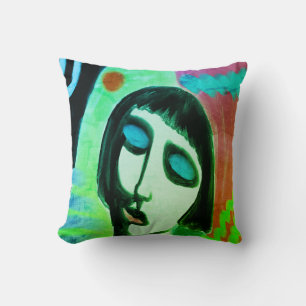 Funky Abstract Painting Throw Pillow