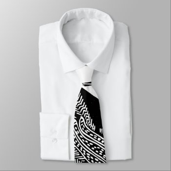 Funky Abstract Pattern Black And White Tie by Crosier at Zazzle