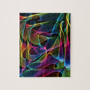 Funky abstract rainbow color jigsaw puzzle