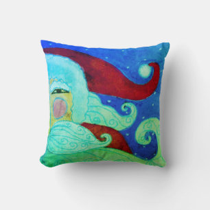 Funky Abstract Santa Claus Throw Pillow