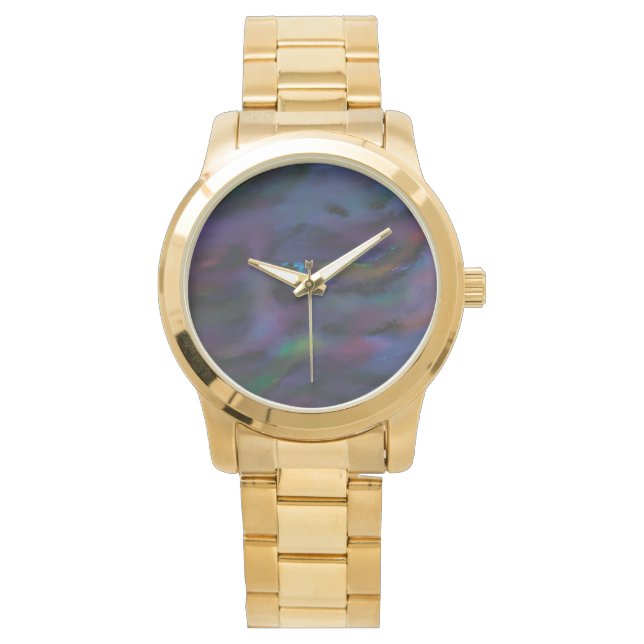 Funky abstract smokey purples water color  watch (Front)