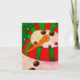 Funky Abstract Snowman Card