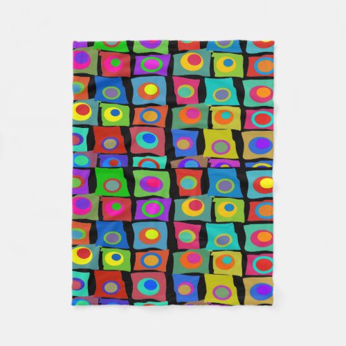 Funky Abstract Squares Fleece Blanket