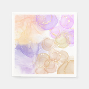 Funky abstract summer purple yellow colours napkins