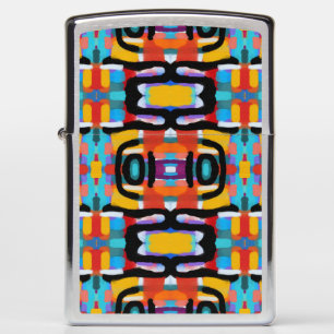 Funky Abstract Unique Colors Hand Painted Look Zippo Lighter