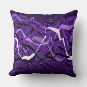 Funky Abstract Waves Purple Throw Pillow