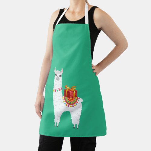 Funky Alpaca Christmas cute llama Apron