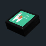 Funky Alpaca Christmas cute llama Gift Box<br><div class="desc">A cute design of an alpaca with a Christmas gift. Funky and modern Christmas design with turquoise and colorful Christmas vibe.</div>