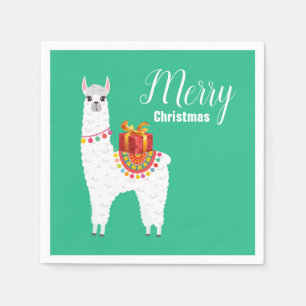 Funky Alpaca Christmas cute llama Napkins