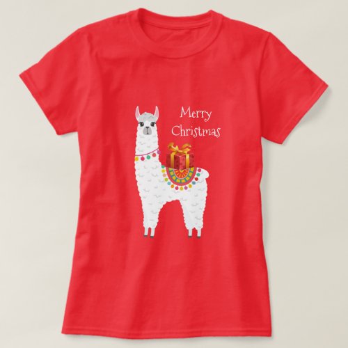 Funky Alpaca Christmas cute llama T_Shirt