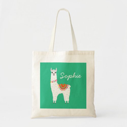 Funky alpaca drama llama tote bag