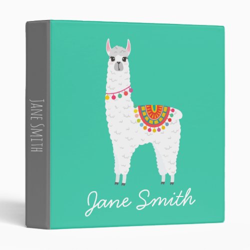 Funky Alpaca llama drama cute animal 3 Ring Binder