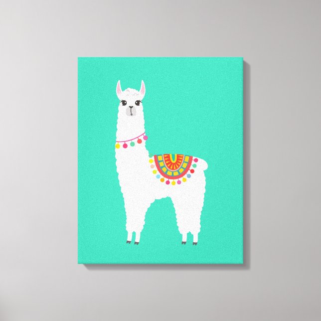 Funky Alpaca llama drama cute animal Canvas Print (Front)