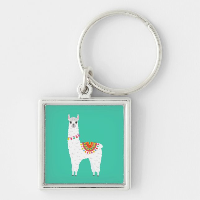 Funky Alpaca llama drama cute animal Keychain (Front)