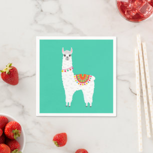 Funky Alpaca llama drama cute animal Napkins