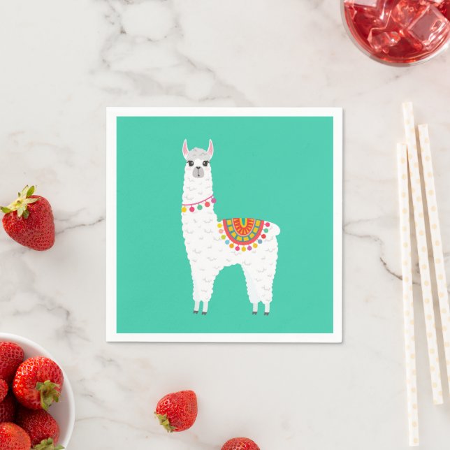 Funky Alpaca llama drama cute animal Napkins (Insitu)
