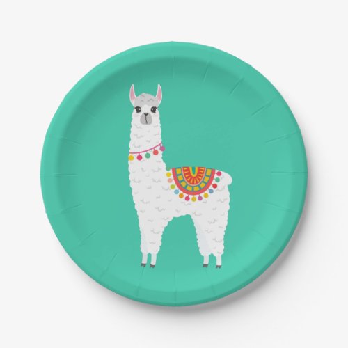 Funky Alpaca llama drama cute animal Paper Plates