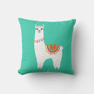 Funky Alpaca llama drama cute animal Throw Pillow