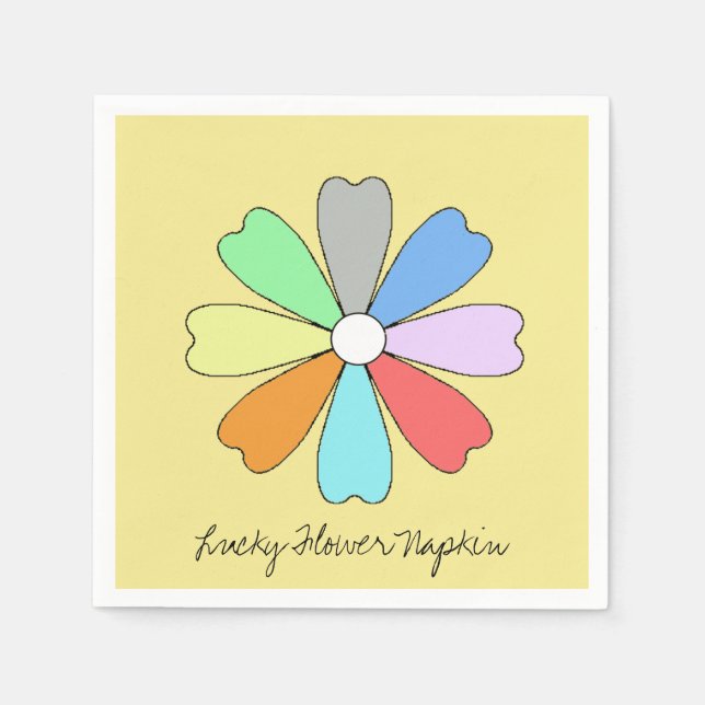 Funky and Cute Lucky Flower Paper Napkin (Front)