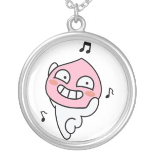 Funky Apeach Silver Plated Necklace