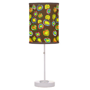 Funky apple watercolor fruit design table lamp