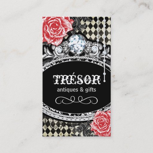Customizable Funky Argyle Shabby Chic Business Cards