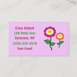 Funky Art Flower Business Cards