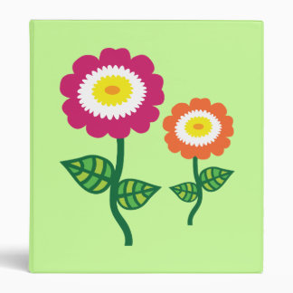Funky Art Flowers 3 Ring Binder