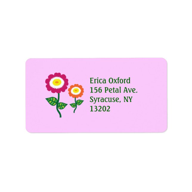 Funky Art Flowers Label (Front)