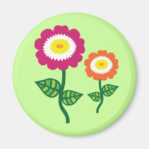 Funky Art Flowers Magnet